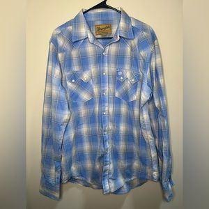 Men’s Wrangler Retro Western Shirts Long Sleeve Button Down Size L